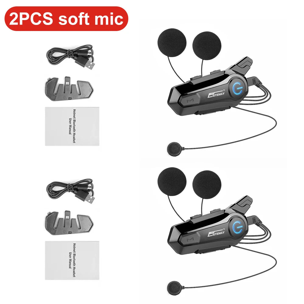 Bluetooth Motorcycle Helmet Intercom Headset 1000M