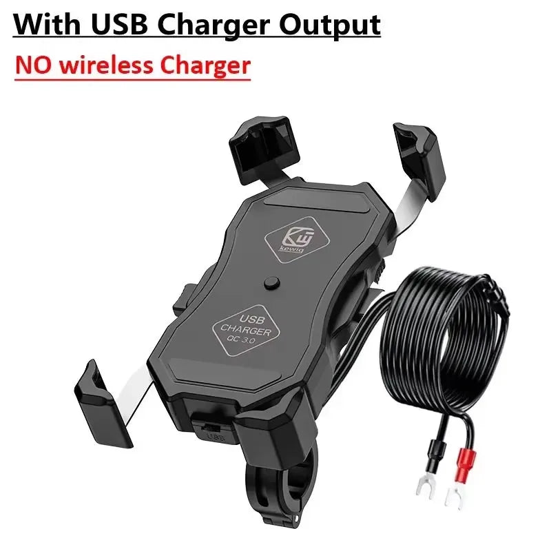 Motorcycle Phone Holder with Fast Wireless Charging