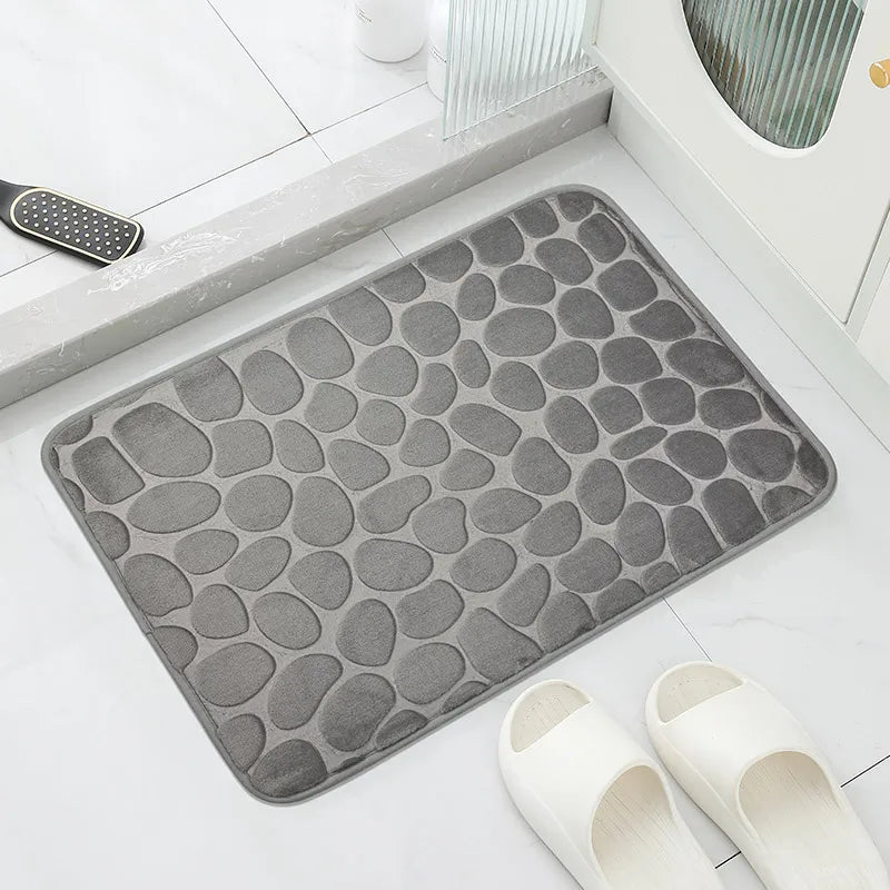 Anti-Slip Cobblestone Bathroom Mat – Soft, Safe & Water-Absorbent!