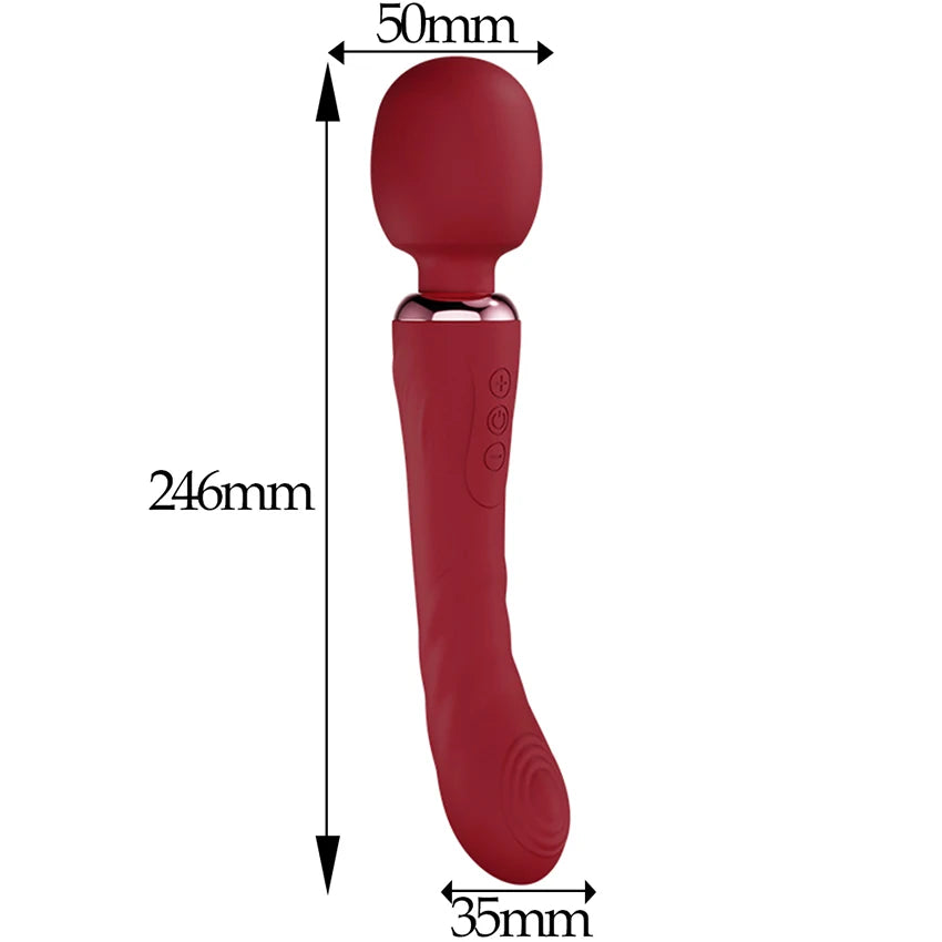Powerful Dual Motor Silicone Dildo Vibrator Wand