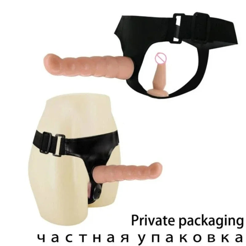 Double Strap-On Dildo with Elastic Harness