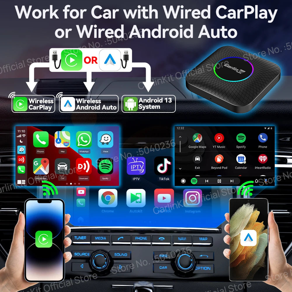 2025 CarlinKit AI Box – Wireless CarPlay with Android 13 Power!