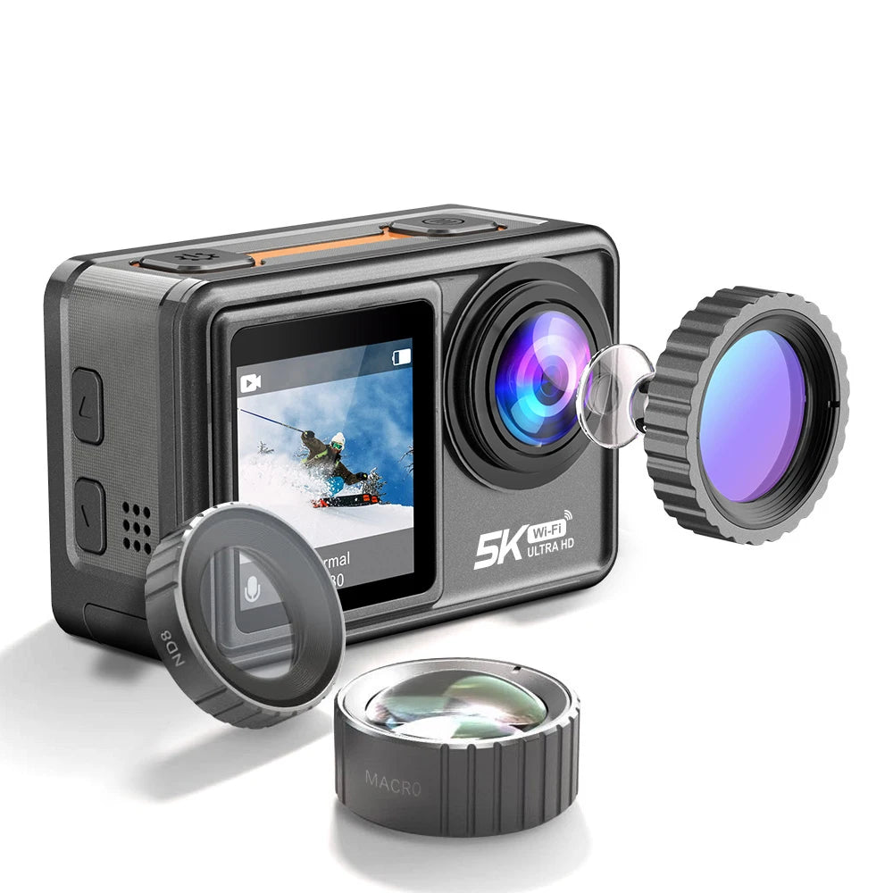 Film every detail with this 5K dual-screen action camera!