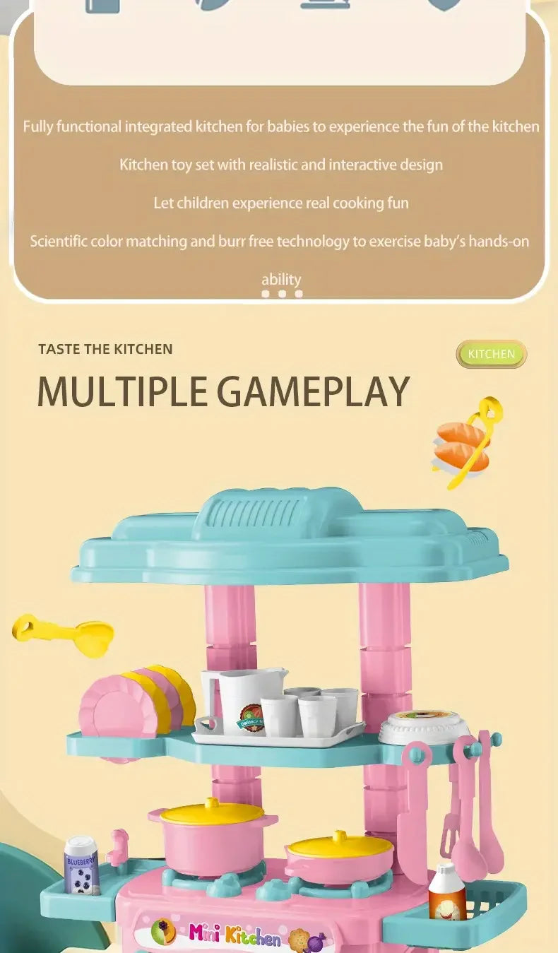 Mini Kitchen Playset for Kids Cooking Fun