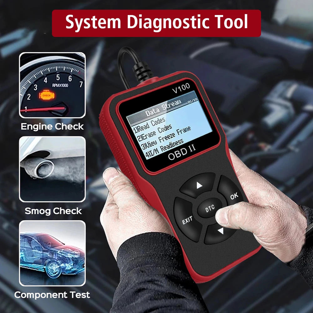 V100 OBD2 Scanner – Digital Display Car Diagnostic Tool
