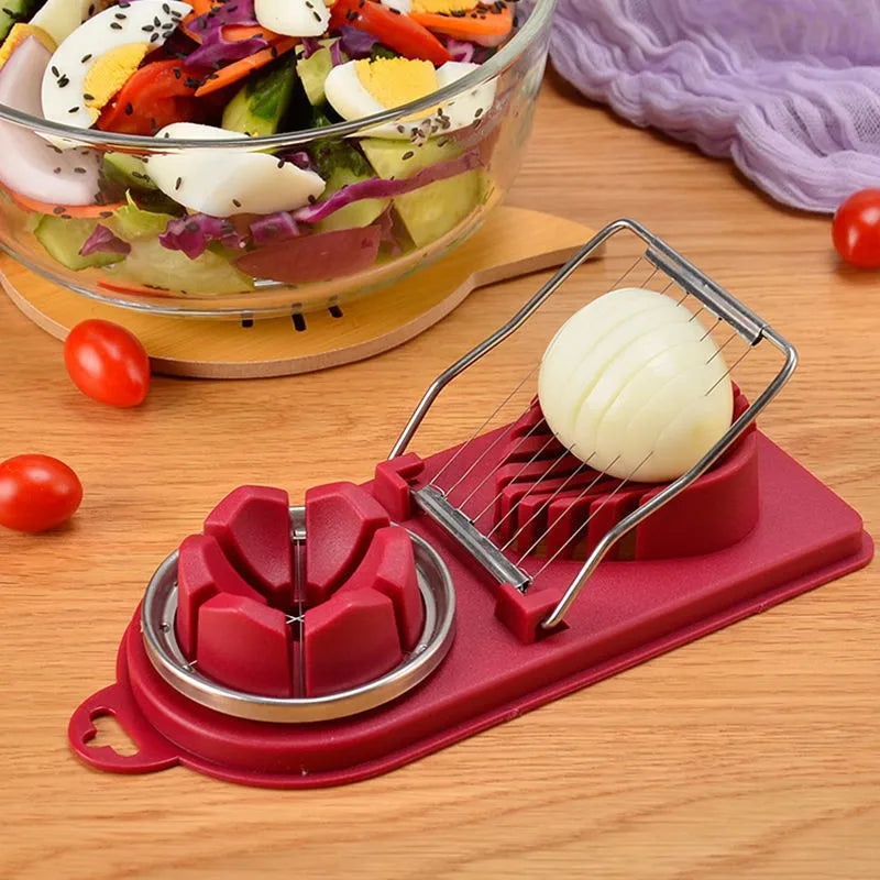 Multifunctional Stainless Steel Egg Cutter – Slice Eggs Like a Pro!