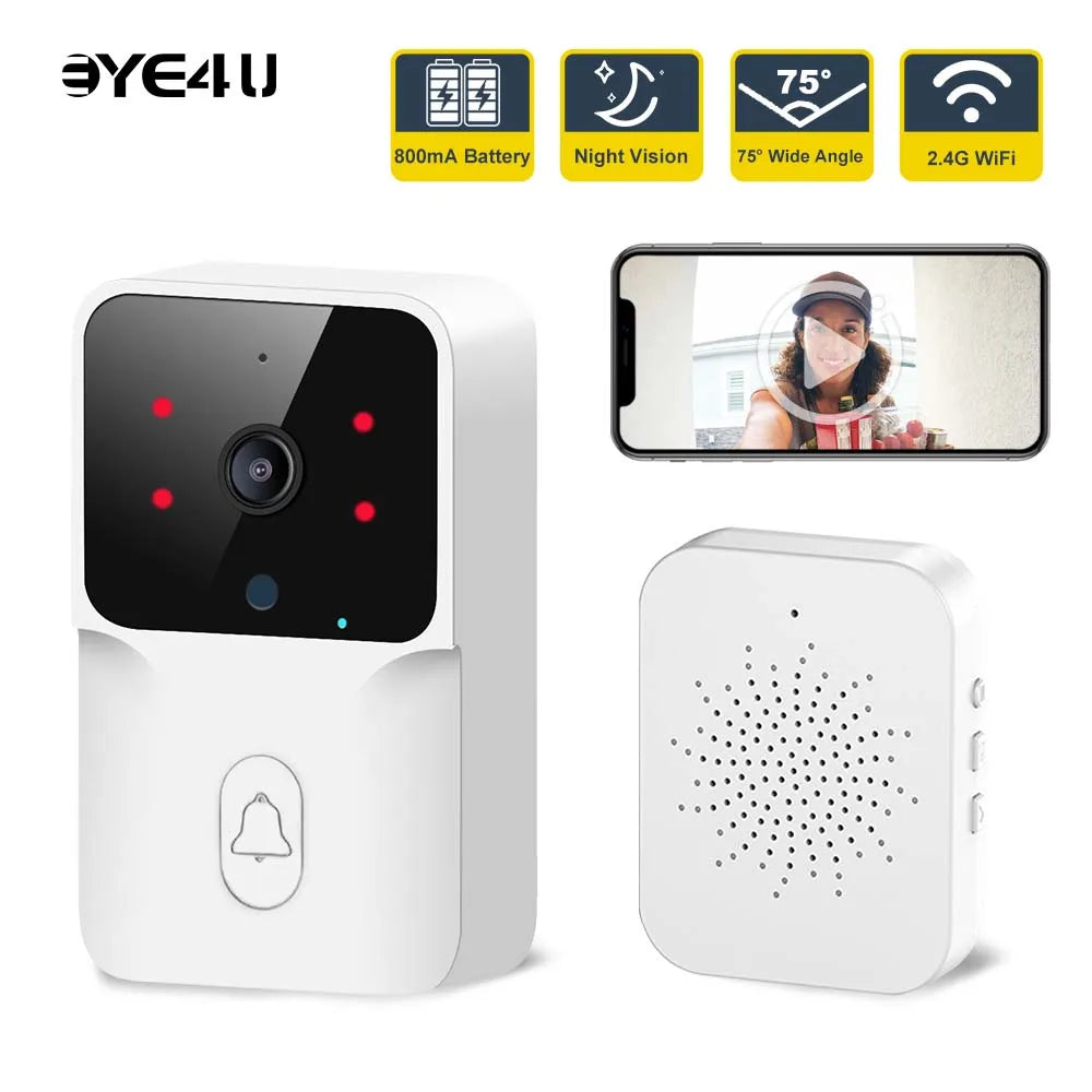 Smart WiFi Video Doorbell with Intercom & IR