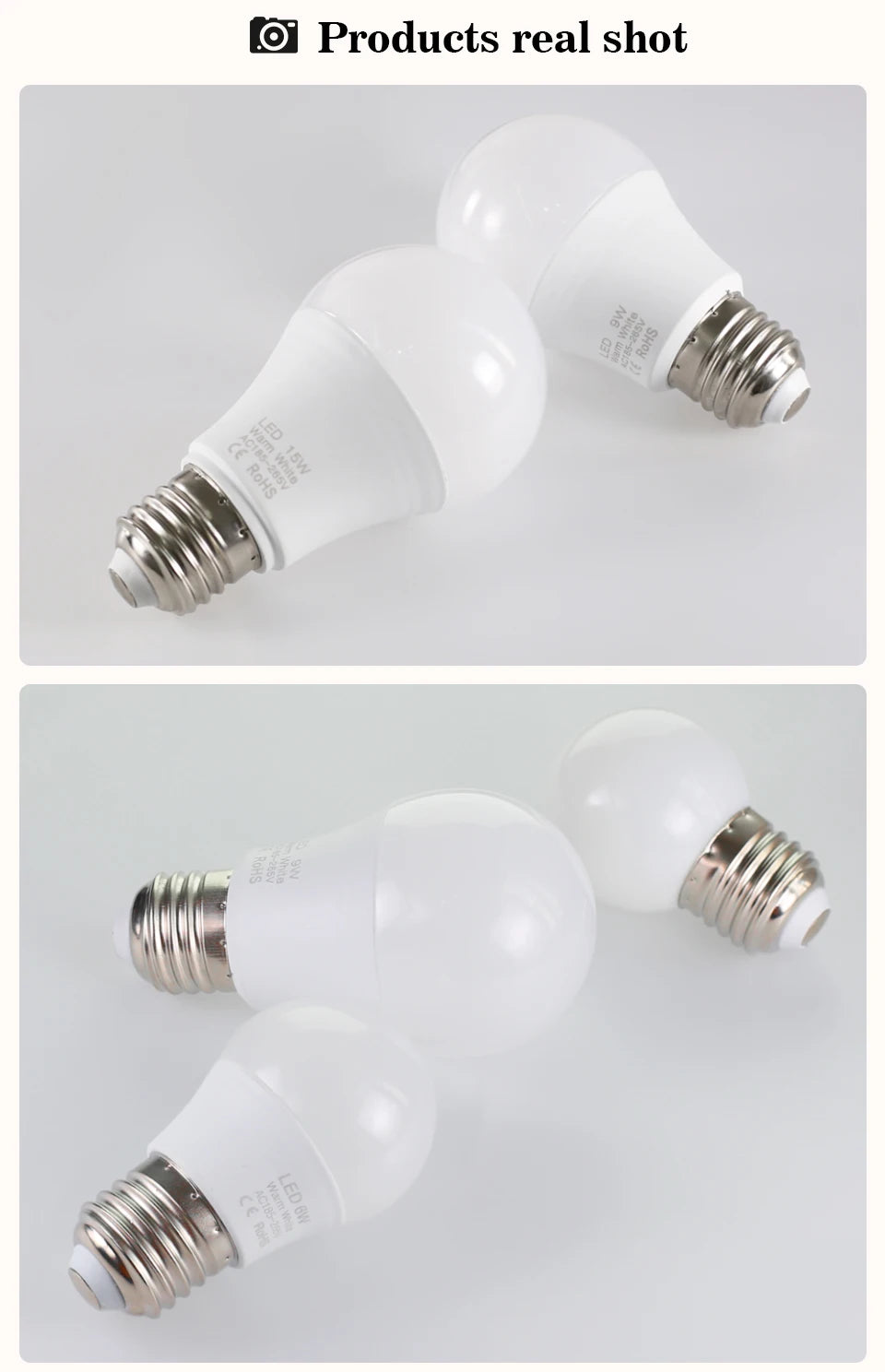 4pcs E27 LED Bulbs 3W-18W Energy Saving Lights