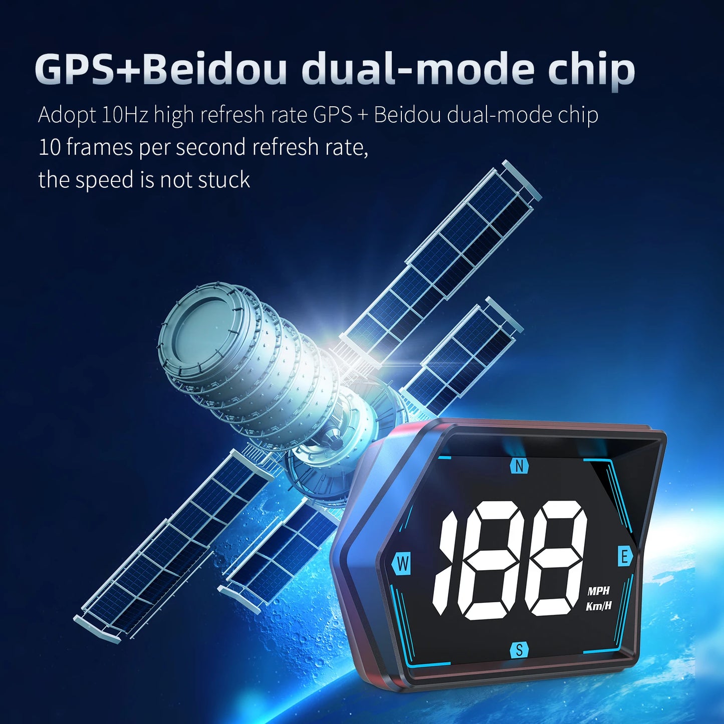 HD GPS Heads-Up Display – Speed & Compass Clarity!