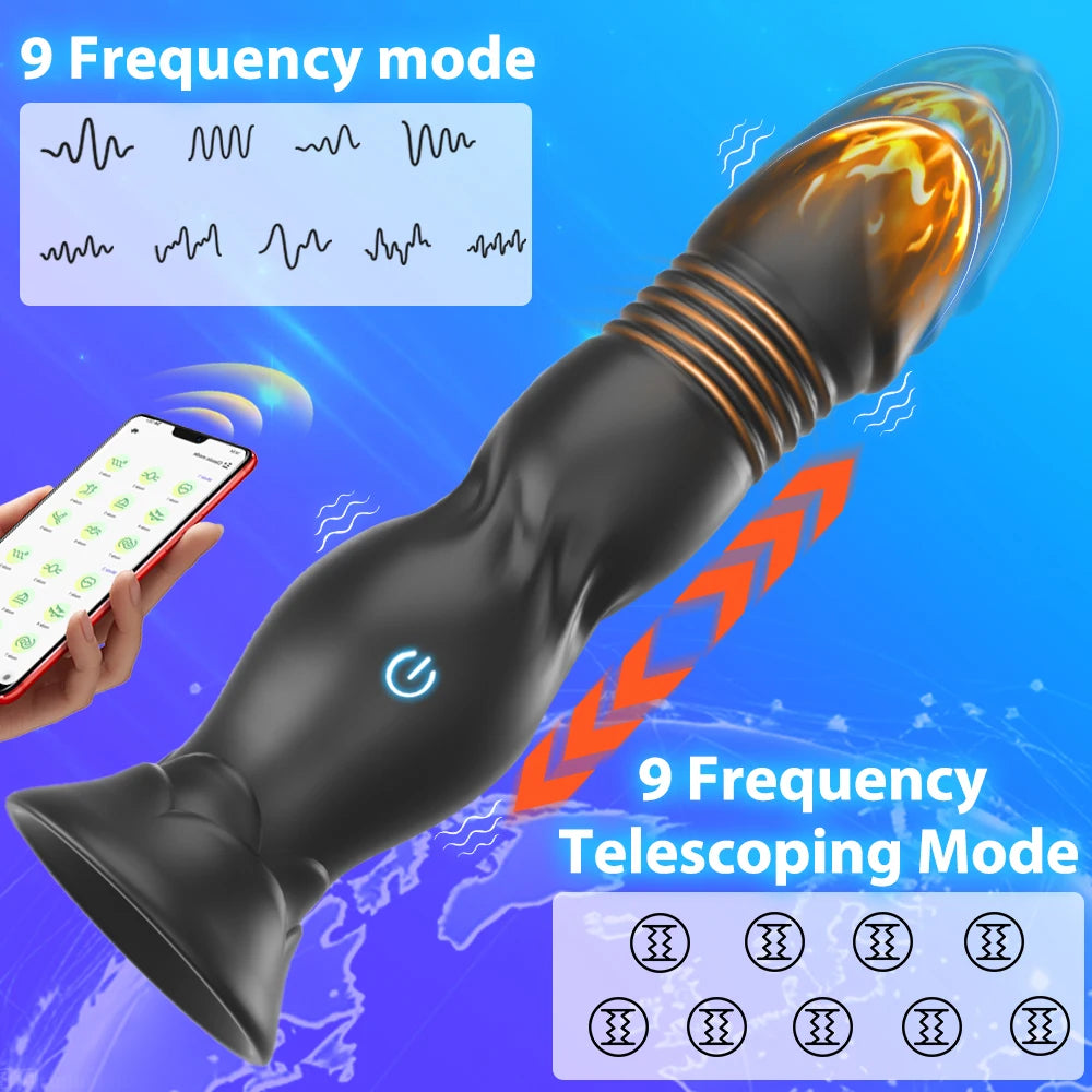 Thrusting Bluetooth Prostate Massager with Suction Base