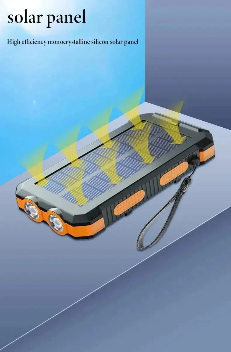 Solar Power Bank 20000mAh with LED Light