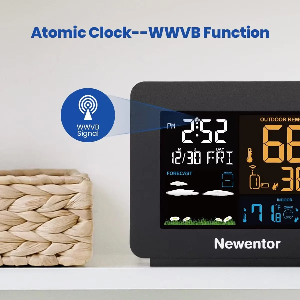 Smart Atomic Clock with Wireless Sensor & Projection