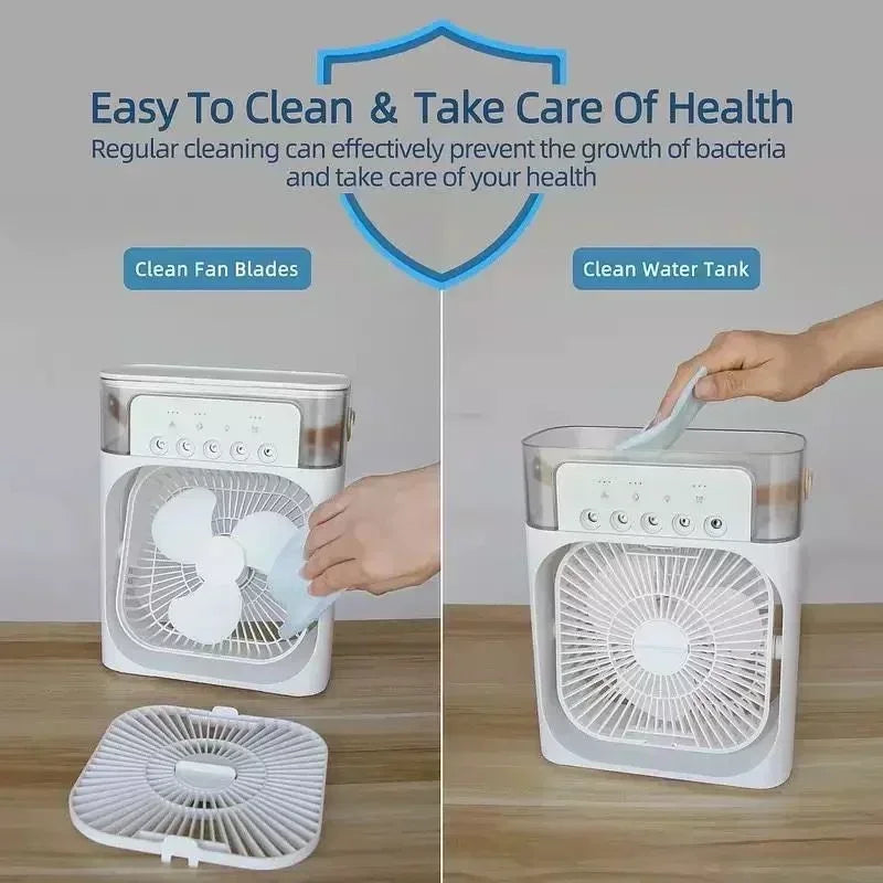 3 In 1 Fan AIr Conditioner Household Small Air Cooler LED Night Light