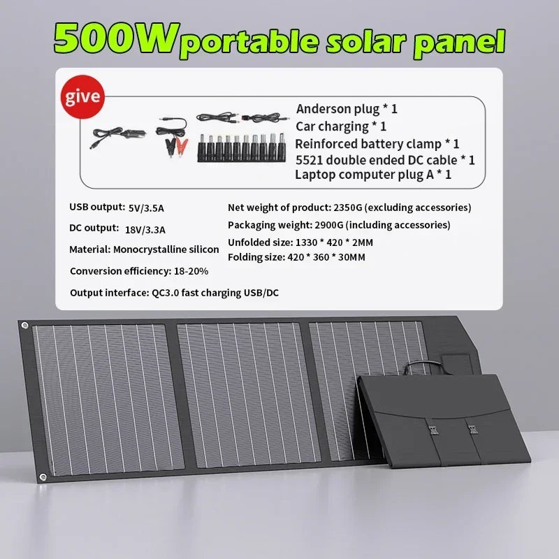 Flexible Foldable Portable Solar Panel Kit 500W-2000W