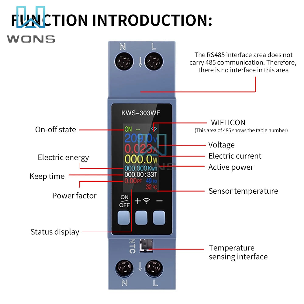 Tuya WiFi Smart Switch with Energy Meter
