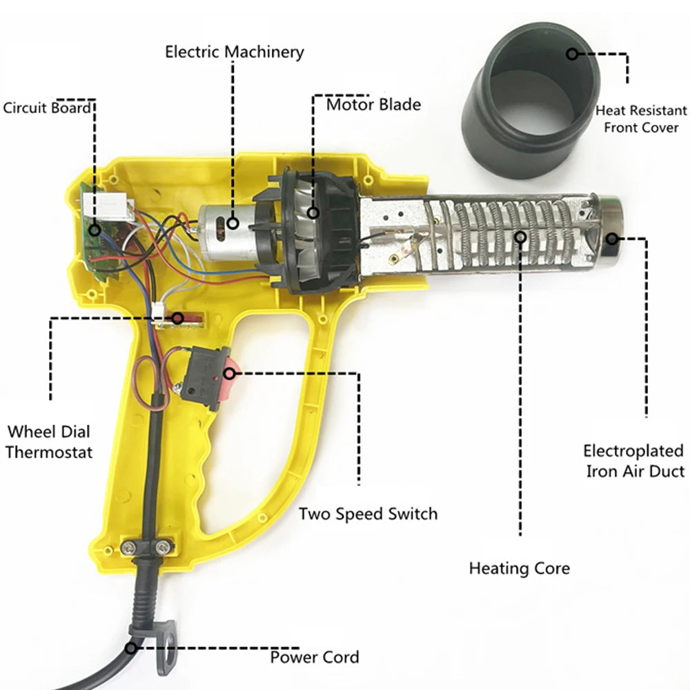 2000W Industrial Electric Hot Air Gun Digital