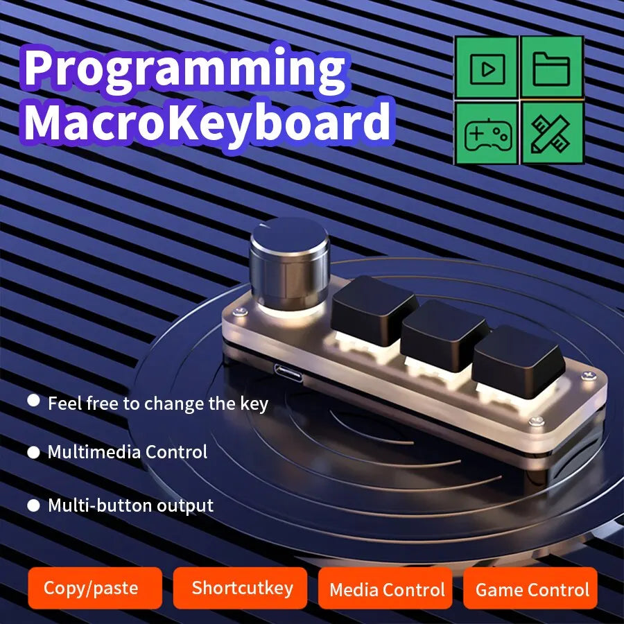 RGB Macropad – Mini Mechanical Keyboard with Knob