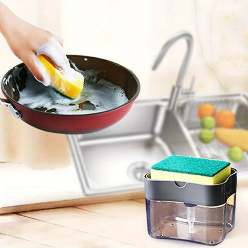 2-in-1 Kitchen Soap Dispenser with Sponge Holder