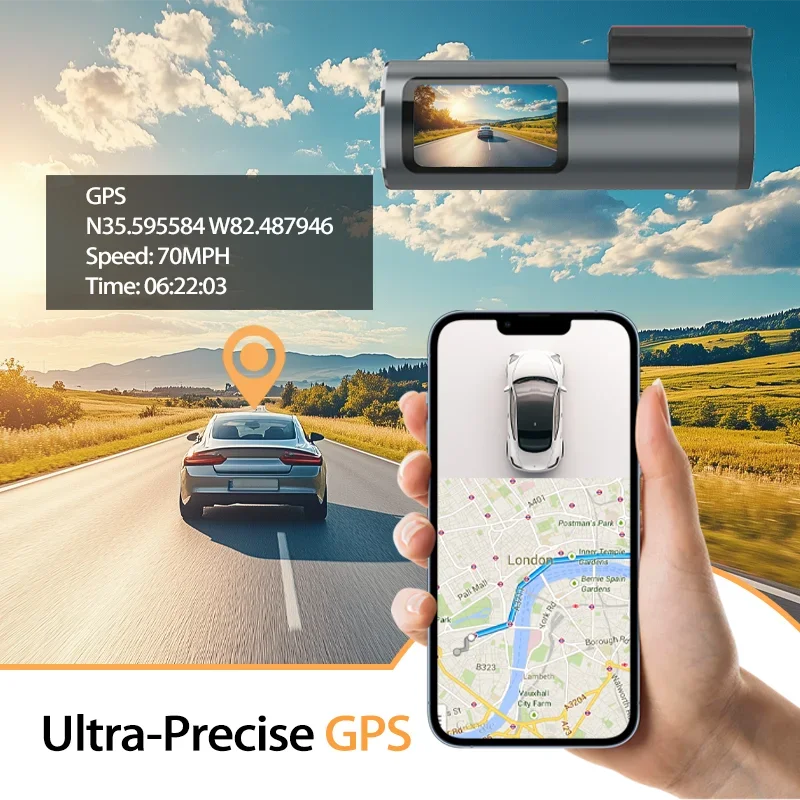 4K WiFi GPS Dash Cam – Mini Car DVR with Parking Mode
