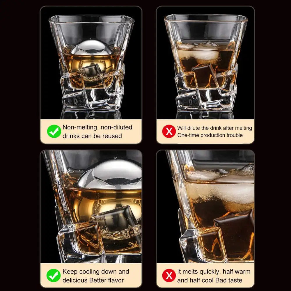 Stainless Steel Round Whiskey Stones Set