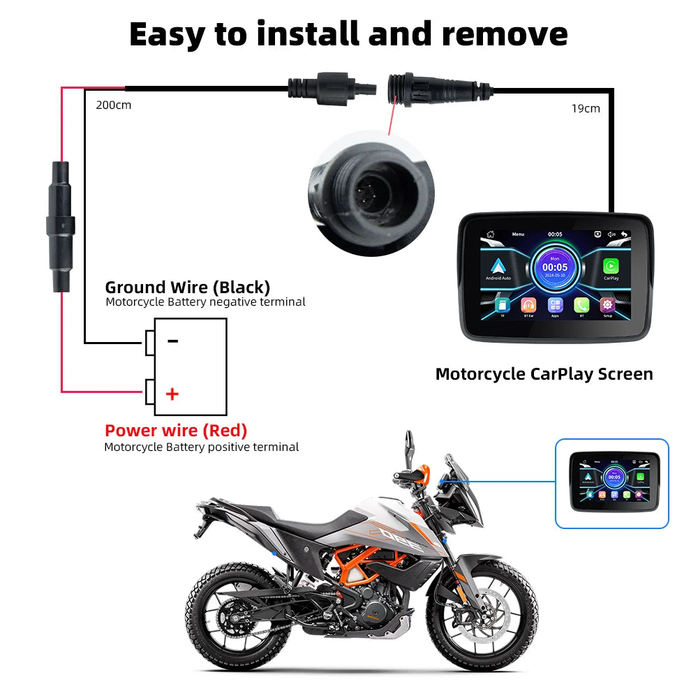 EKIY 5″ Wireless CarPlay & Android Auto GPS Display