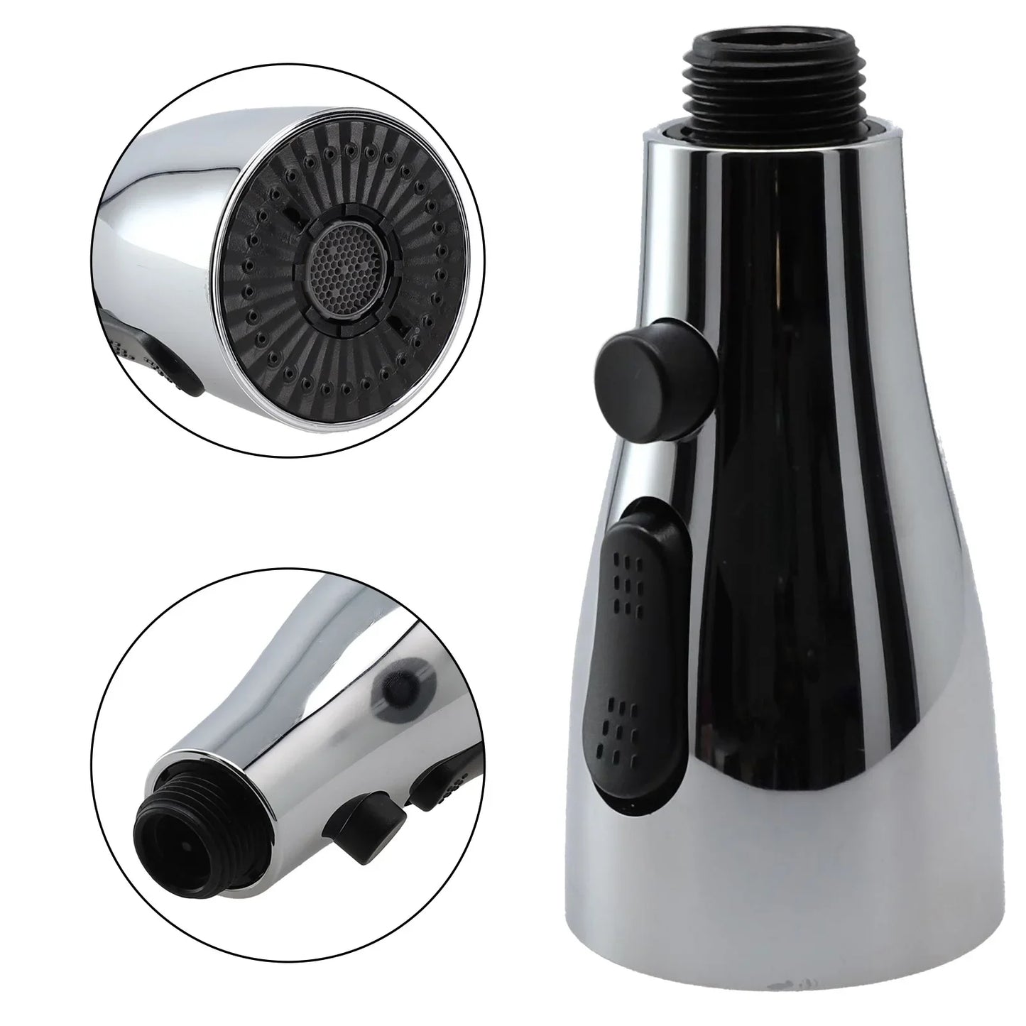 3-Mode Pull-Out Faucet Sprayer Head – Water-Saving Nozzle