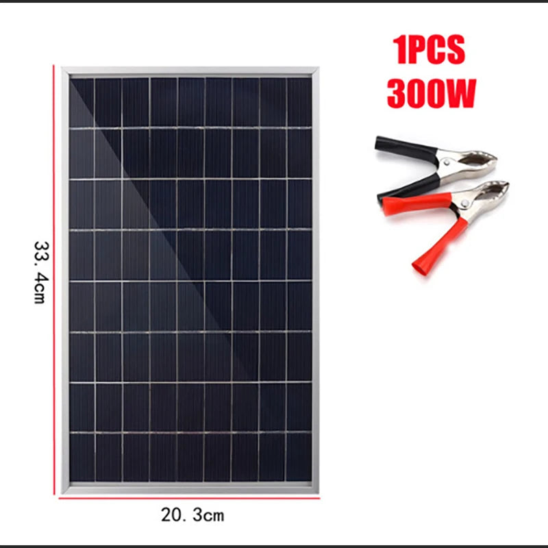 300W-600W Solar Power Kit with USB Port – Durable 12V Panel