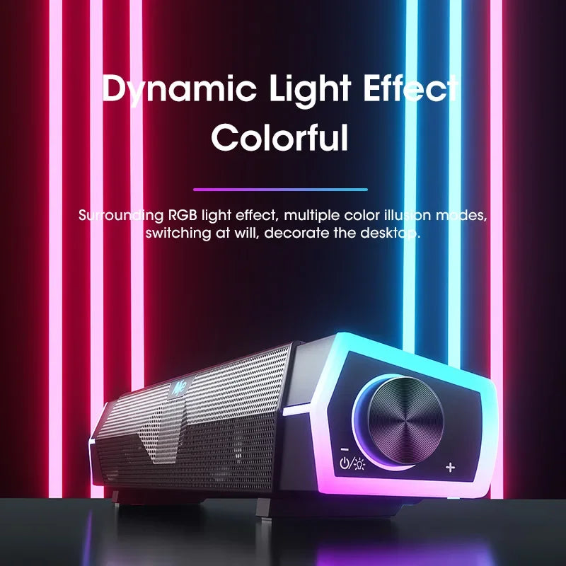 4D Computer Speakers Bluetooth 5.0 Wired Loudspeaker Surround Soundbar Speaker Stereo Subwoofer Sound bar for Laptop Notebook PC - Clickilix