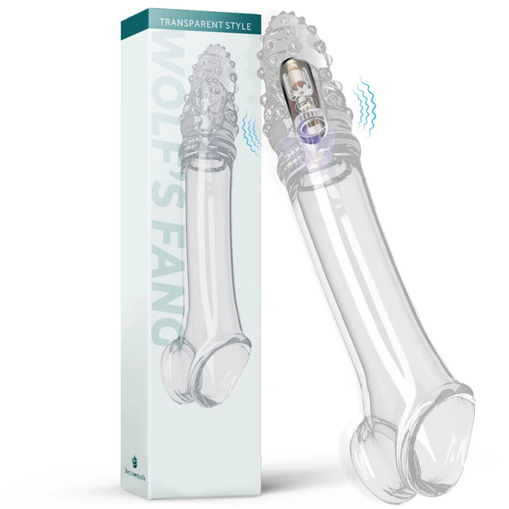 Reusable Penis Extension Sleeve with Vibrator