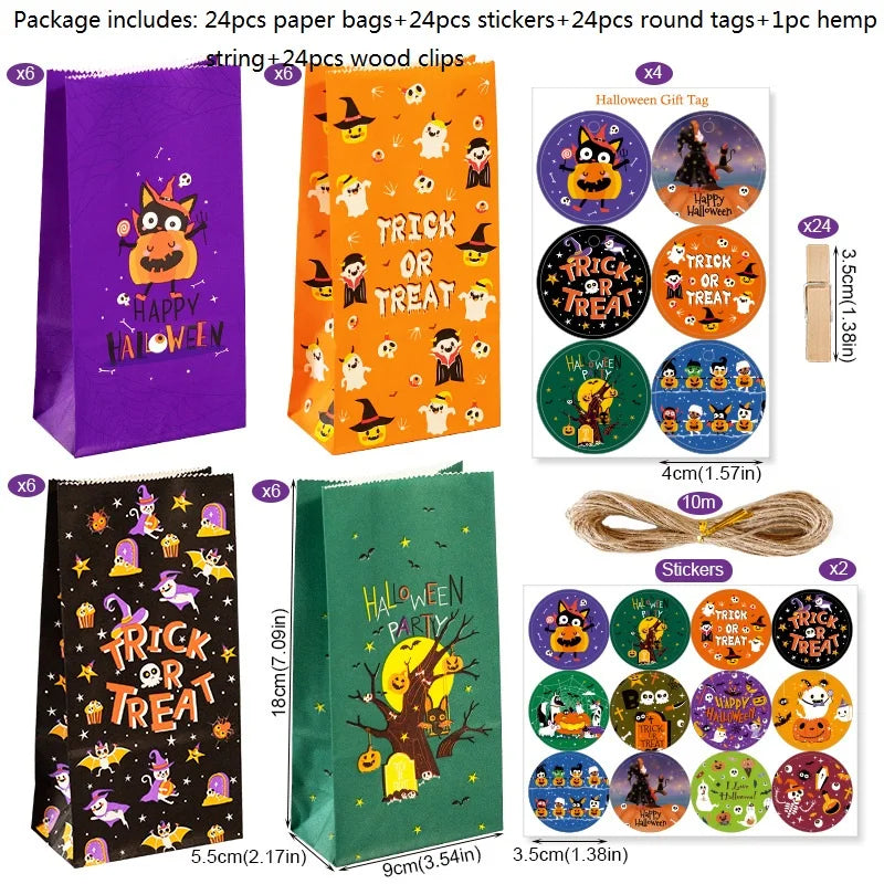 Happy Halloween Cartoon Paper Gift Bags