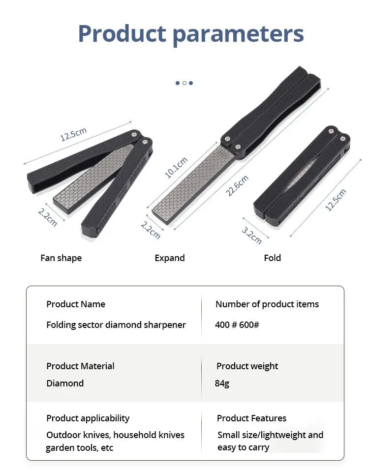Double-Sided Diamond Knife Sharpener – Precision in Your Pocket