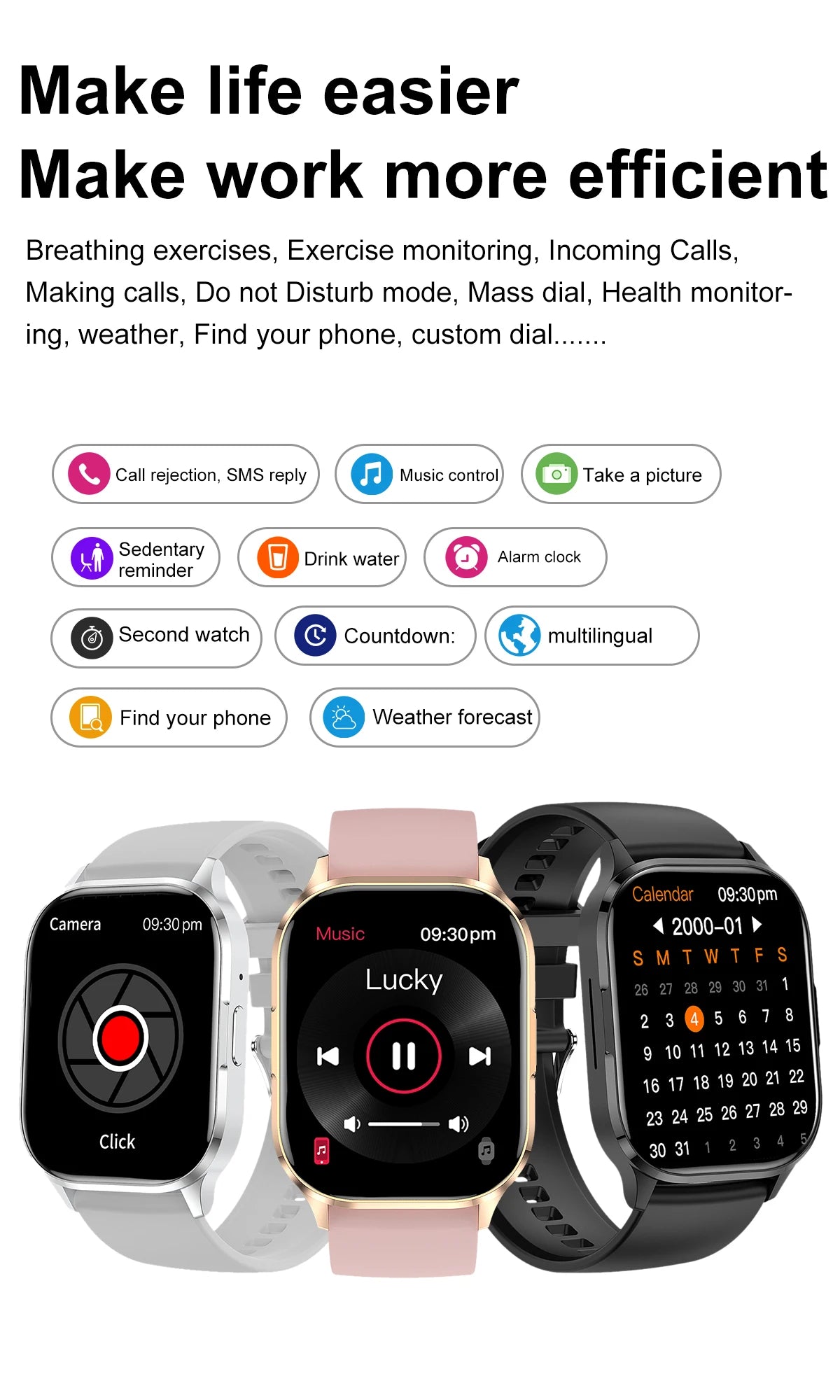 Smart Watch for Android with Full Touch Screen
