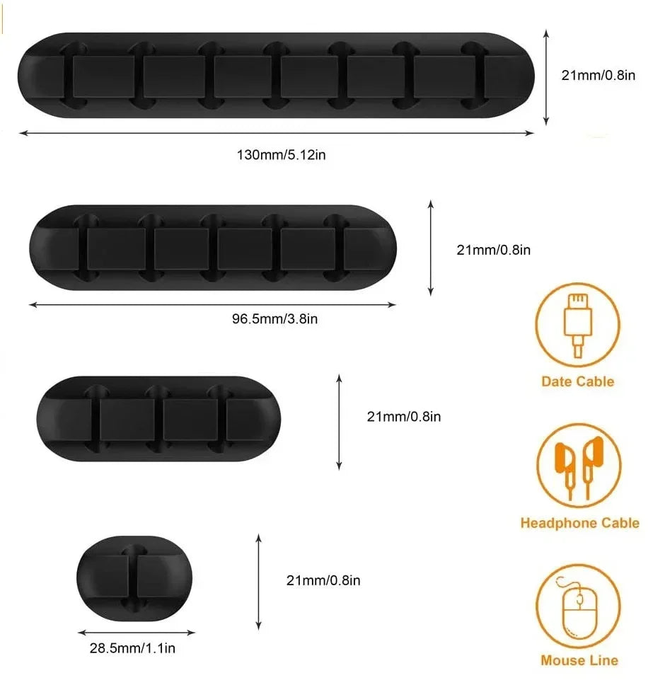 VIKEFON Silicone Cable Organizer Clips Set