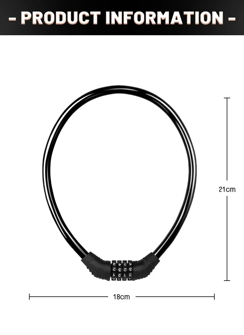 Portable 4-Digit Code Lock for Bike & Motorcycle