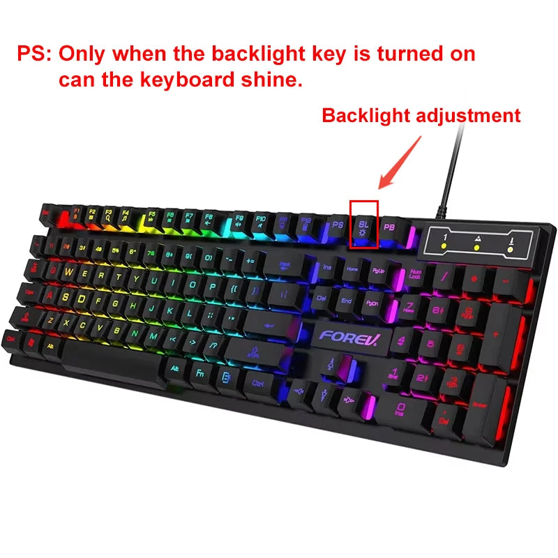104-Key Backlit Mechanical Gaming Keyboard & Mouse Set