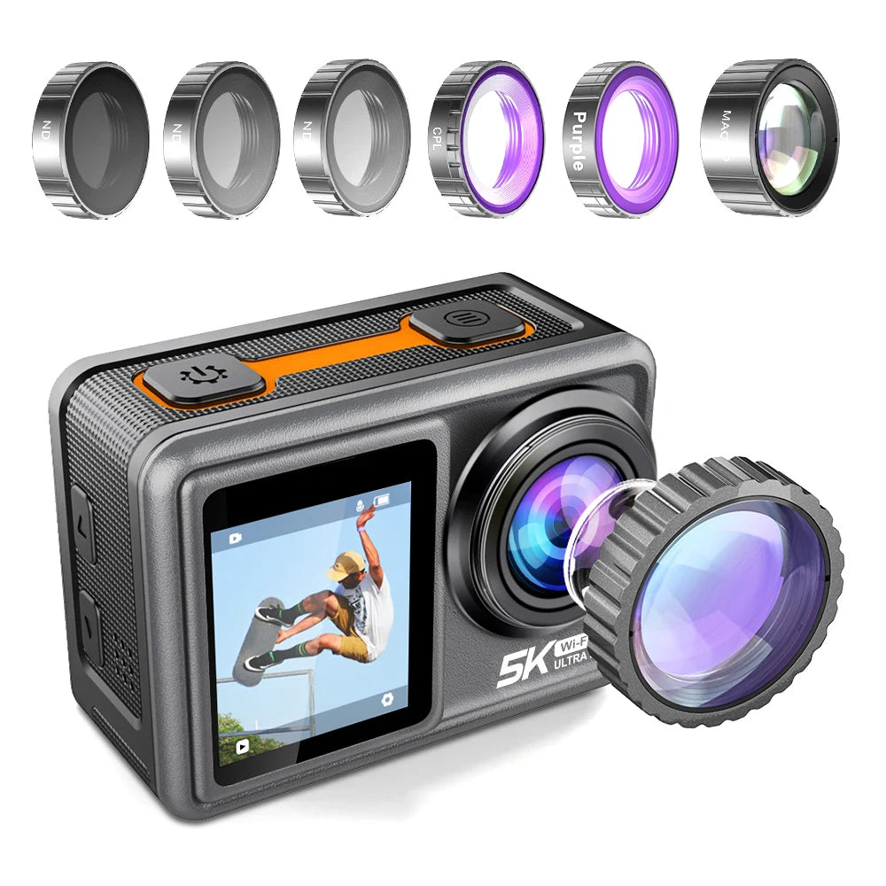 Film every detail with this 5K dual-screen action camera!