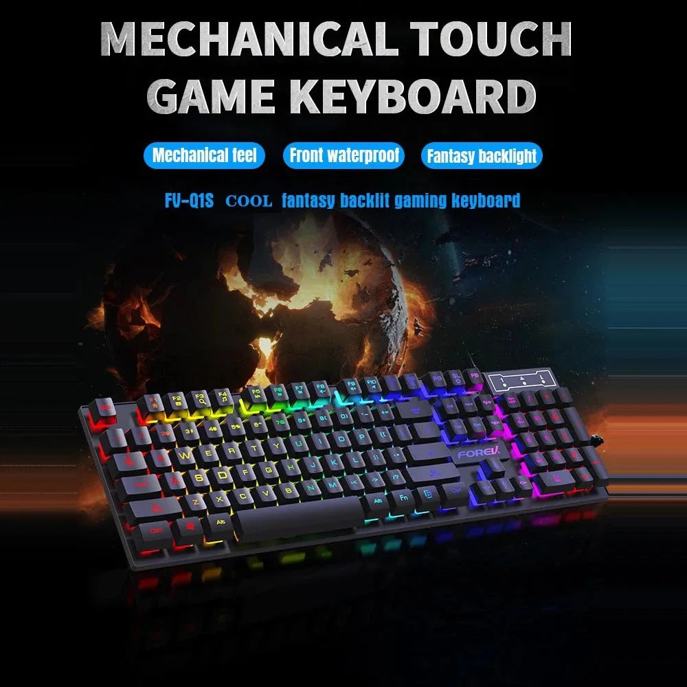 104-Key Backlit Mechanical Gaming Keyboard & Mouse Set