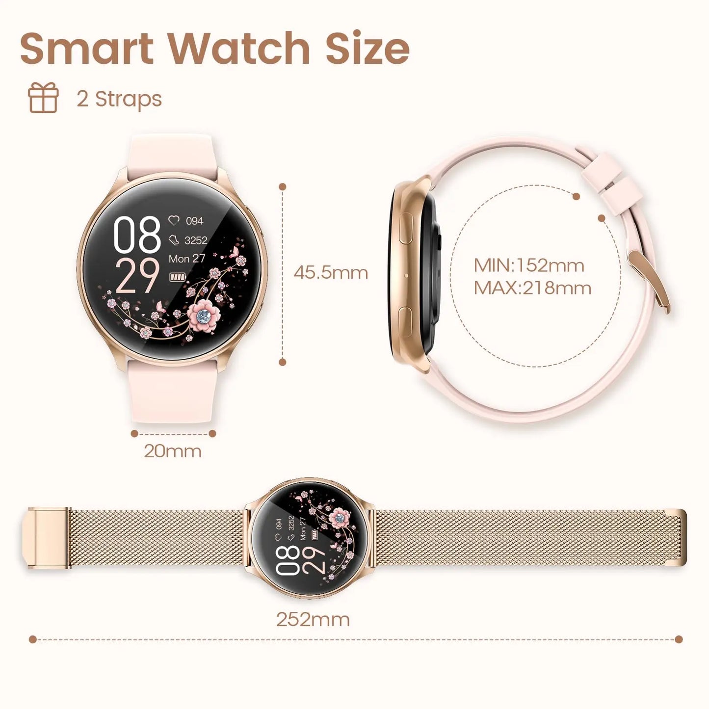Smart Watch for Women with Phone & Health Tracking
