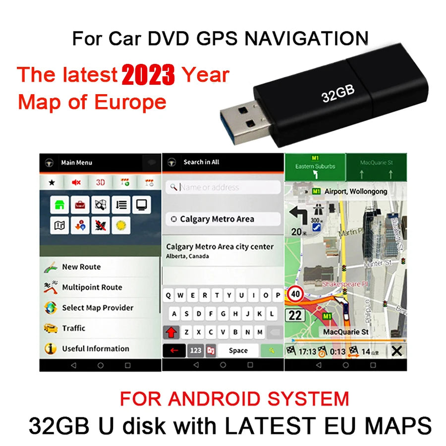 Upgrade your ride with this 32GB Euro Map U Disk!