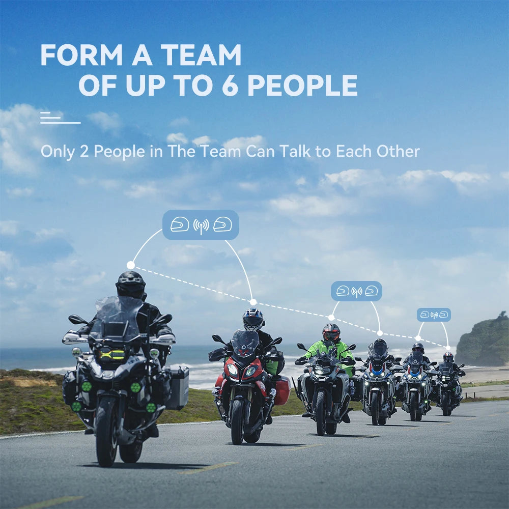 New Lexin G2 Bluetooth Motorcycle Intercom 6 Riders