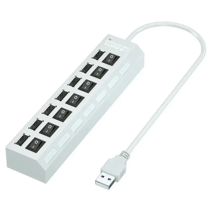 High-Speed 4/7-Port USB 2.0 Hub Splitter - Clickilix