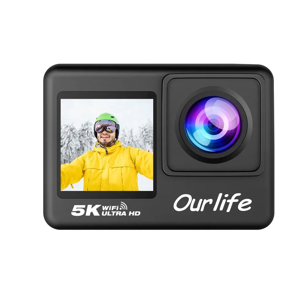 Shoot in ultra clarity with this 5K dual-screen action camera!