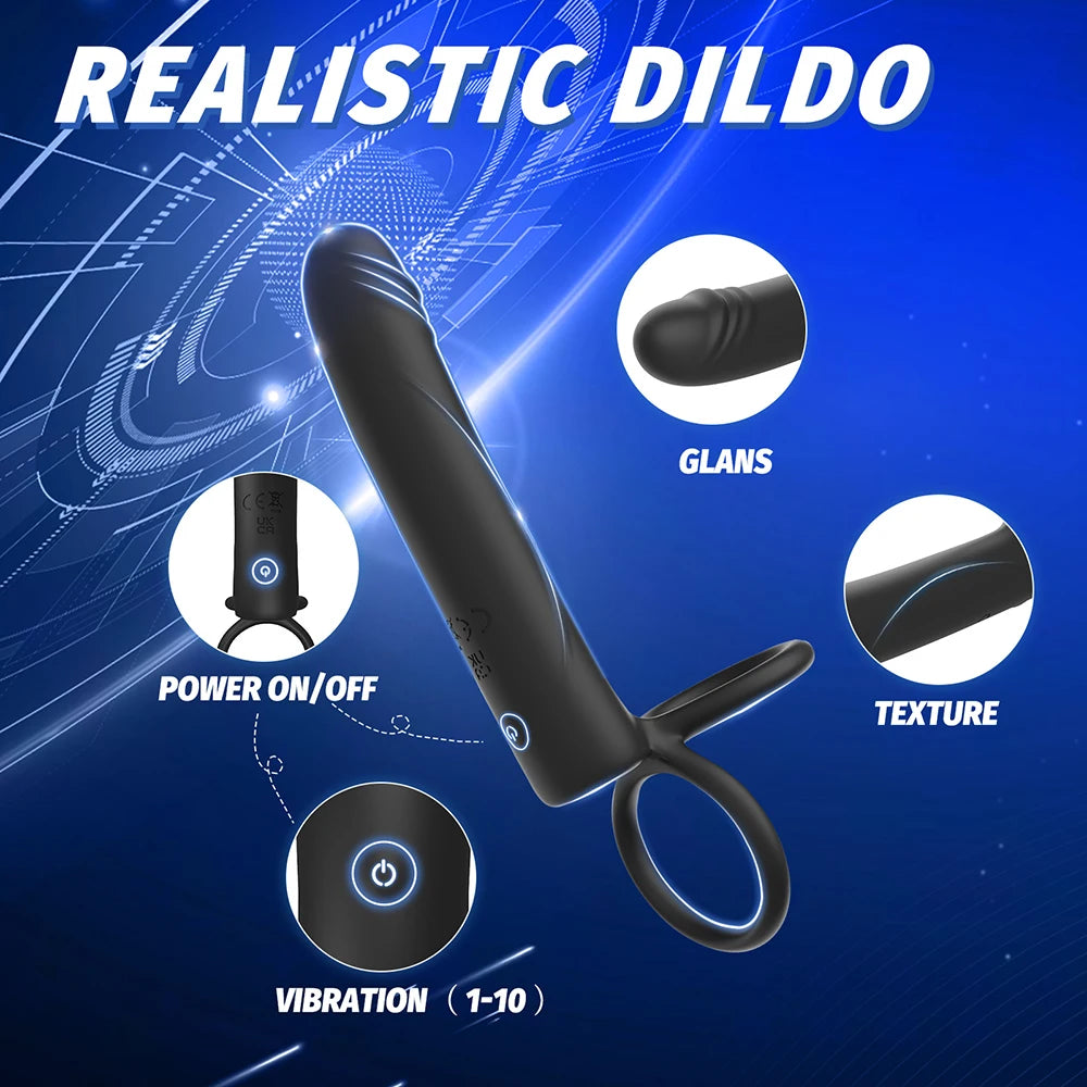 Strap-On Double Penetration Vibrator Set