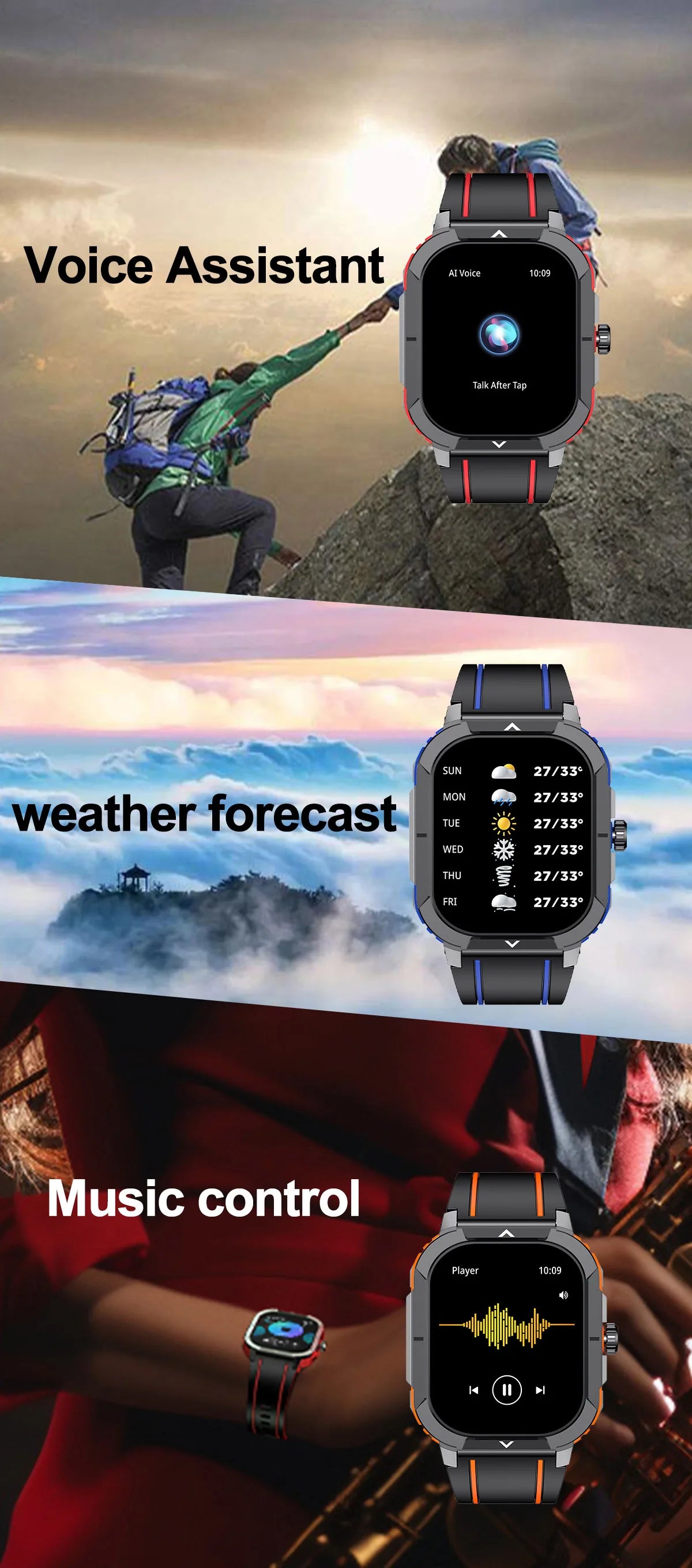 2.06" AMOLED Smart Watch Wireless Charging