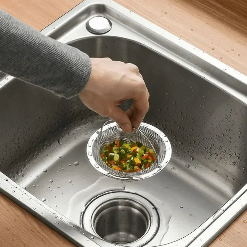 Stainless Steel Hair Catcher & Drain Stopper with Handle
