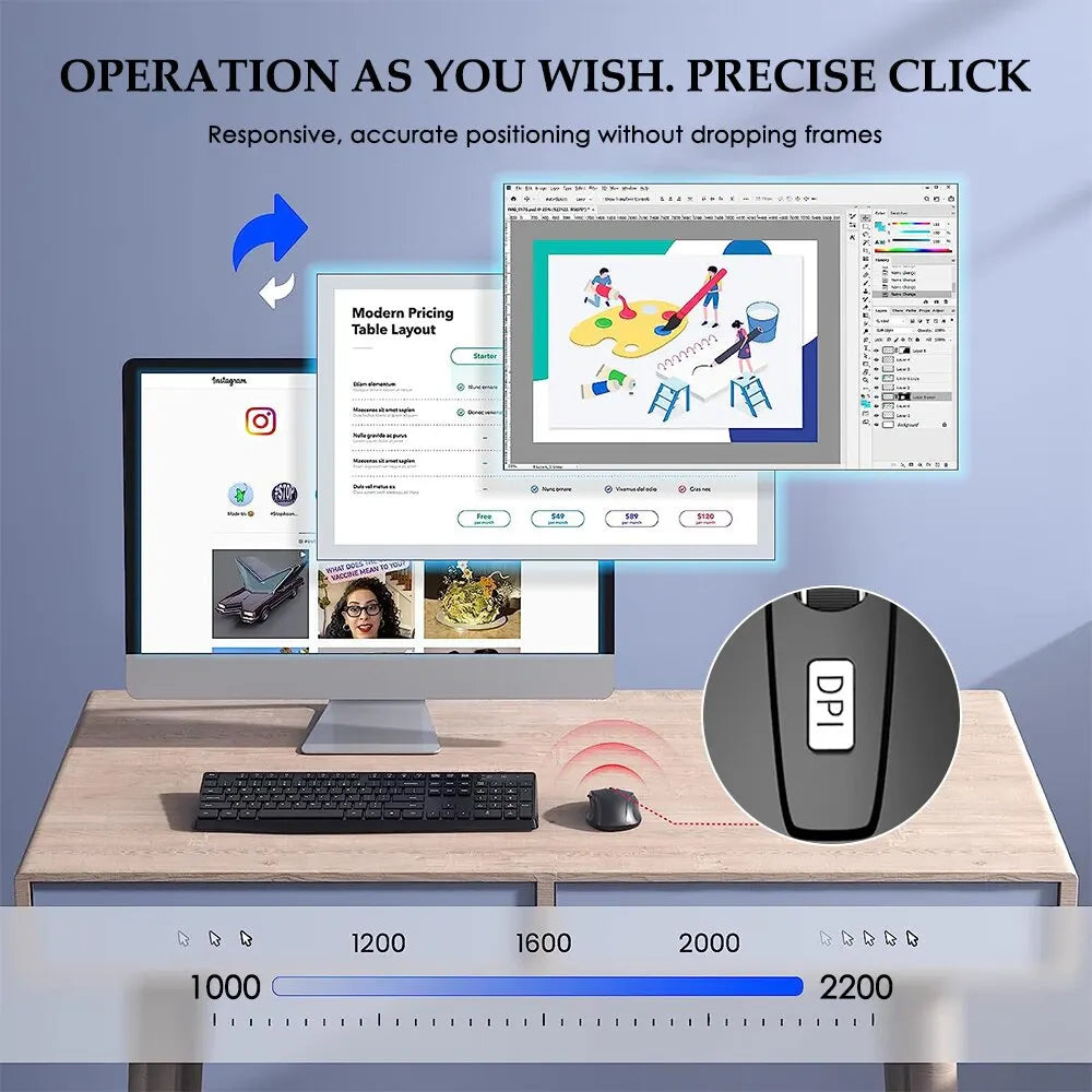 Wireless Silent Mouse – Smooth, Quiet, Portable Performance!