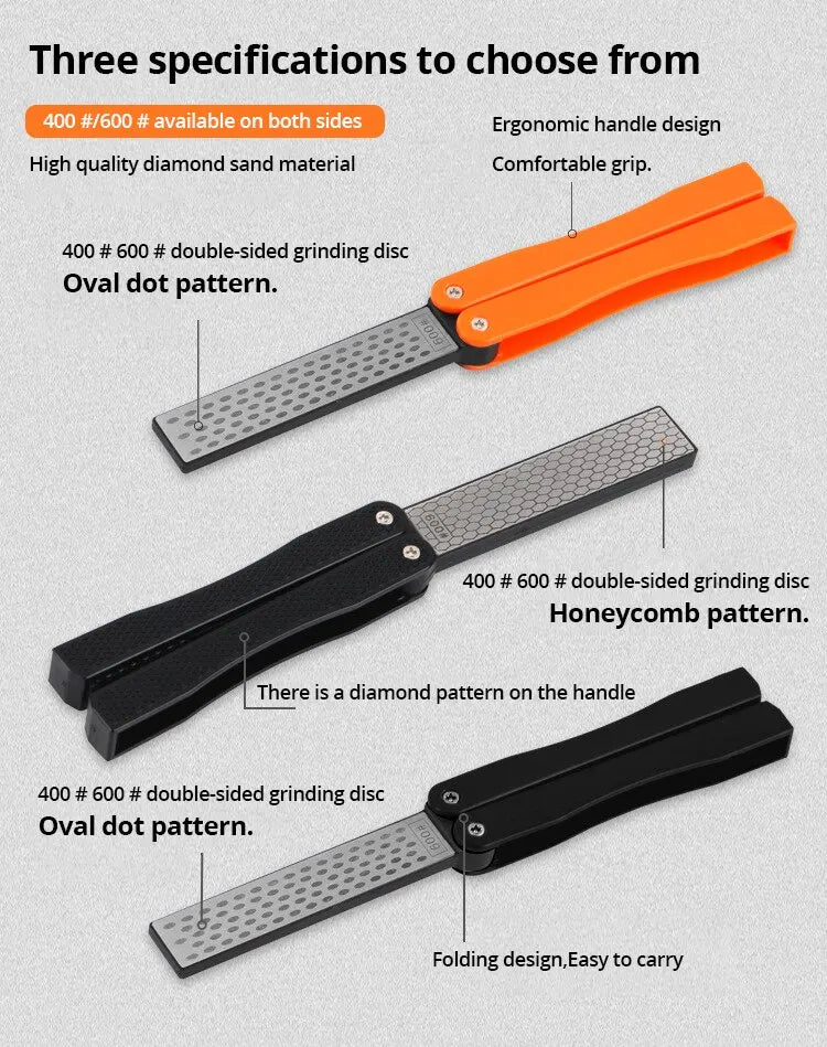 Double-Sided Diamond Knife Sharpener – Precision in Your Pocket
