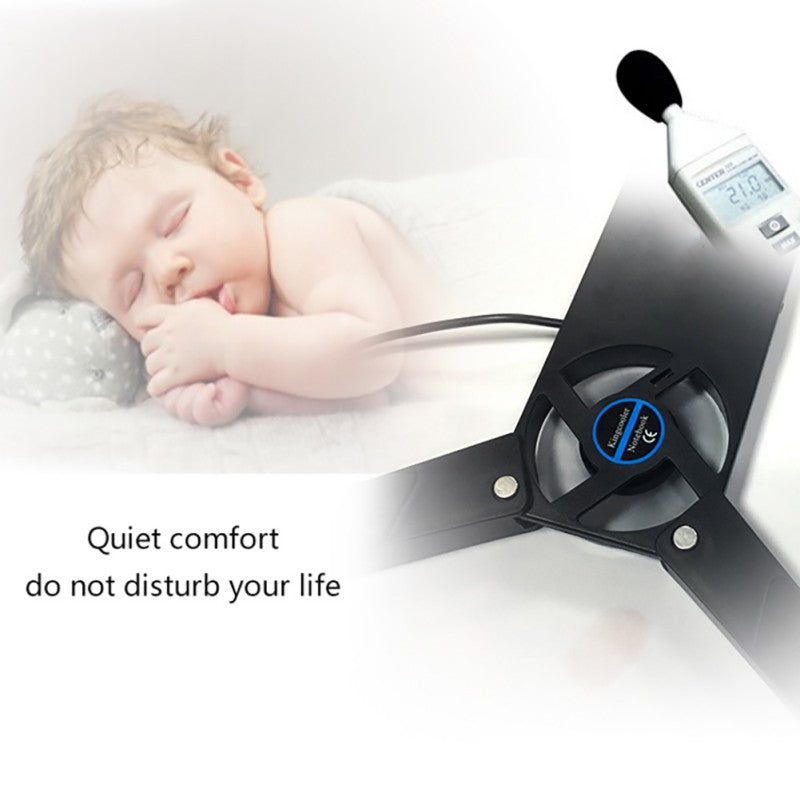 USB Laptop Cooling Pad – Dual-Fan Stand for 7–15”