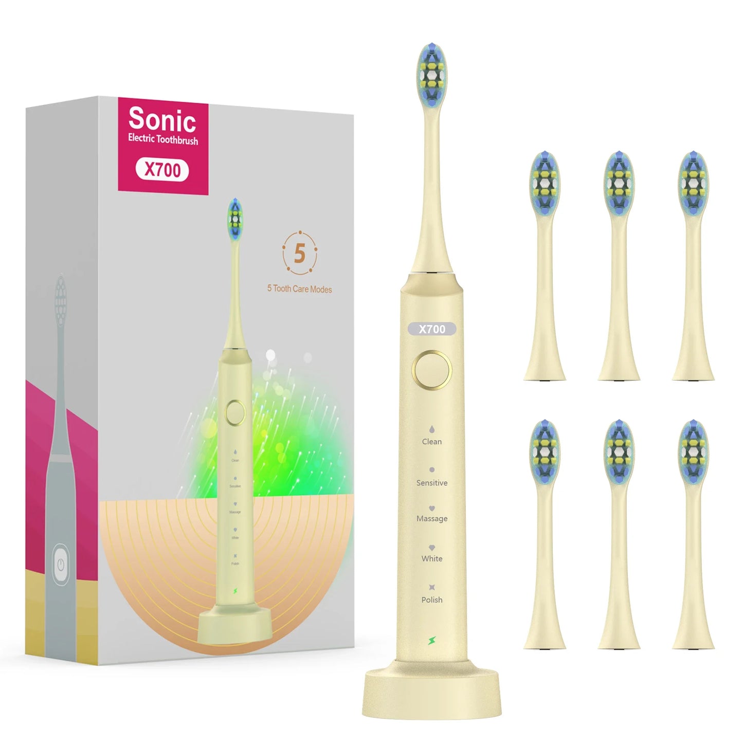 Sarmocare S100 Smart Sonic Toothbrush – 8 Brush Heads