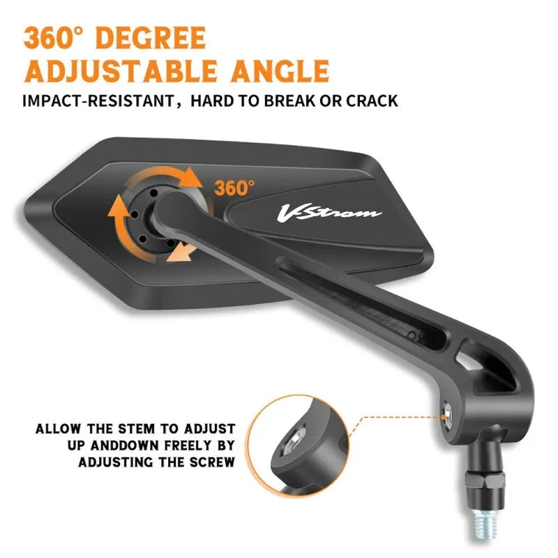 Folding Wide-Angle Mirrors for V-Strom